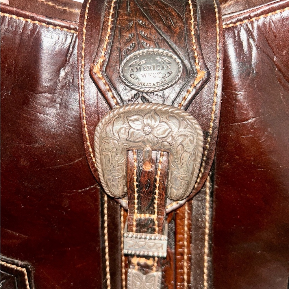American West Brown Leather Shoulder Bag - Picture 7 of 13